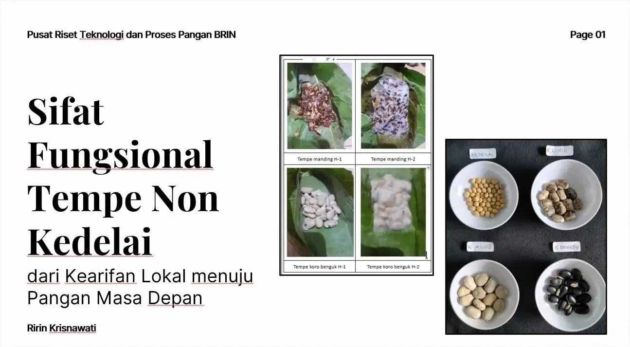 Tempe Nonkedelai Berpotensi Perkuat Ketahanan Pangan dan Kesehatan Masyarakat