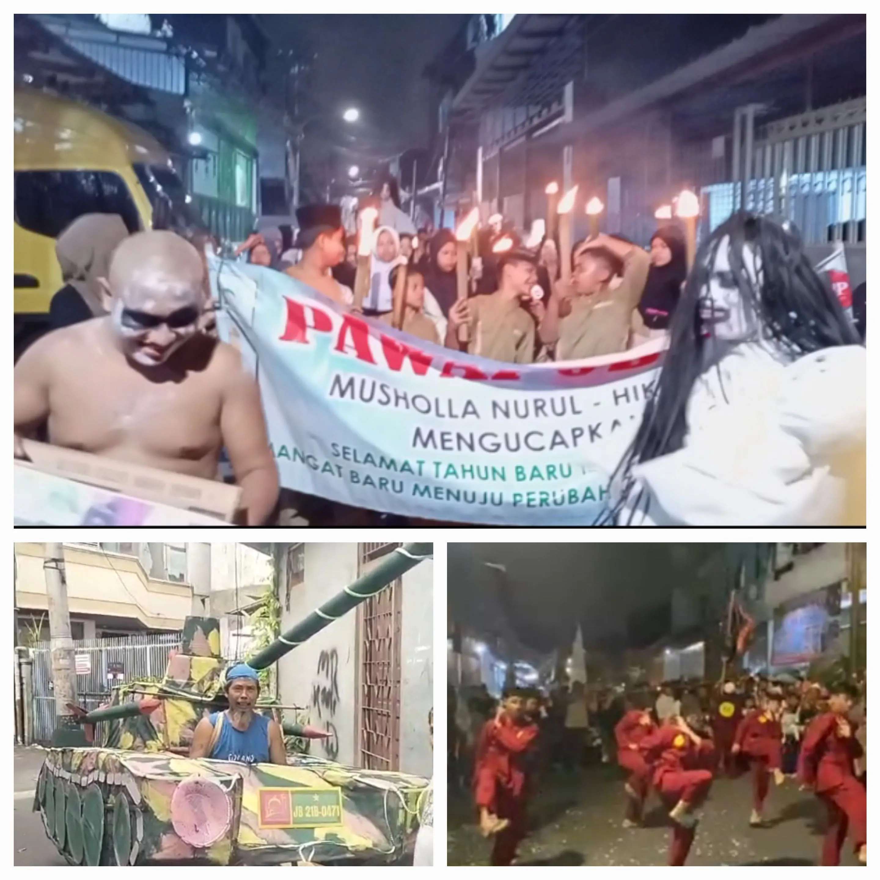 Hantu Zionis dan Koruptor Ditodong Tank TNI Gegerkan Malam 1 Suro di Jelambar Jakarta Barat
