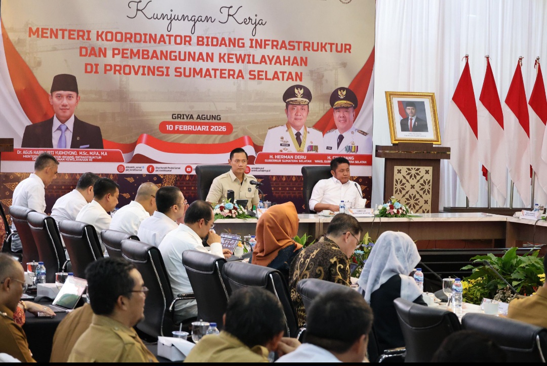 Kunjungan AHY di Bumi Sriwijaya Perkuat Koordinasi Pembangunan Infrastruktur Strategis Sumsel