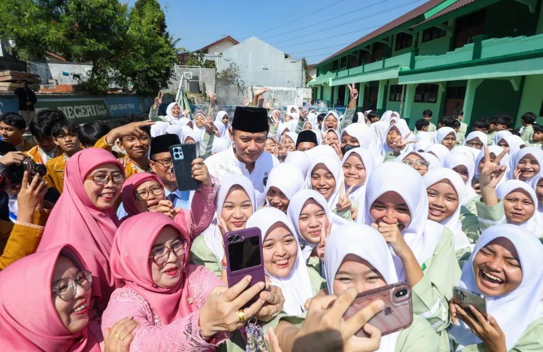 Tinjau Renovasi MTsN 1 Bogor, AHY: SDM Unggul Dimulai dari Fasilitas Pendidikan Berkualitas